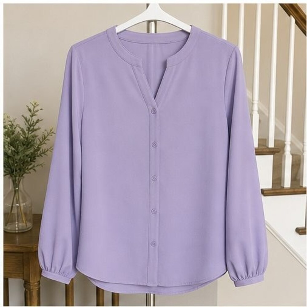 Lilac V Neck Top